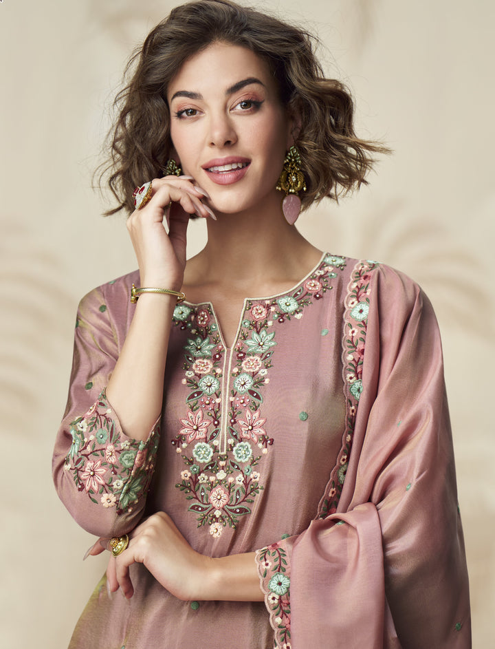 celeb style kurti palazzo suit