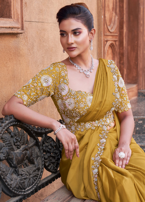 bridesmaid fusion partywear one minute sari with belt